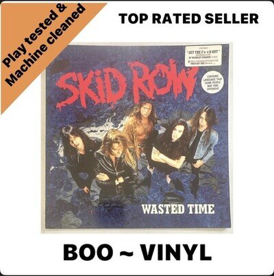 Skid Row - Wasted Time 12” Vinyl Record Rock / Metal EX / EX