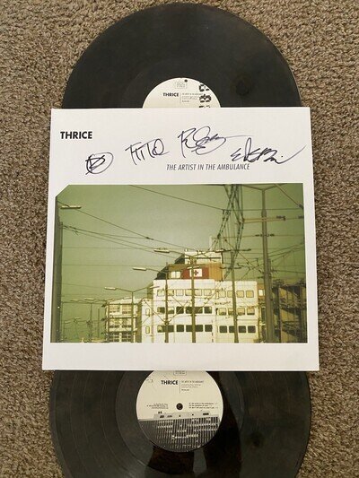 Thrice Artist In The Ambulance 2LP Clear Black Smoke Signed Autographed Vinyl LP