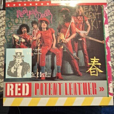 NEW YORK DOLLS "RED PATENT LEATHER" RED VINYL LP FRANCE 1984 VG+