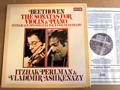 D92D 5 Beethoven Violin Sonatas Itzhak Perlman Vladimir Ashkenazy 5 LP Box Set