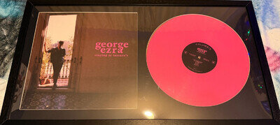 George Ezra - Staying At Tamara’s Pink Vinyl LP . EXTREMELY RARE framed Sign CD