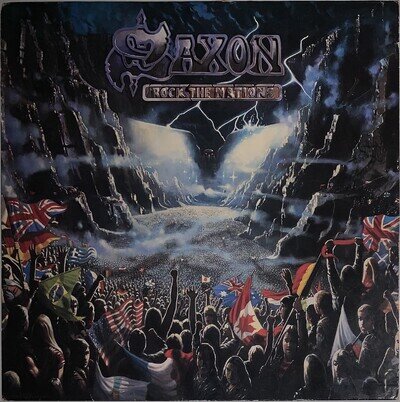 Saxon - Rock The Nations 1986 UK Record VG/VG Condition