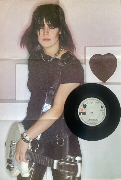 Rare Joan Jett - Make Me Believe 7" Single Record Poster ARO227 Ariola 1980 Ex