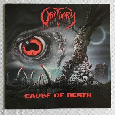 OBITUARY - CAUSE OF DEATH + INSERT + INNER - 1990 MADE IN HOLLAND - VERY GOOD