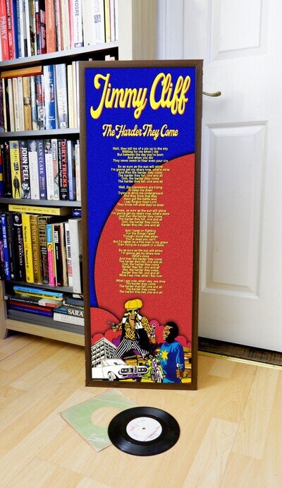JIMMY CLIFF THE HARDER THEY COME POSTER LYRIC SHEET
