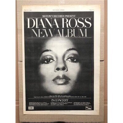 DIANA ROSS DIANA ROSS/IN CONCERT POSTER SIZED original music press advert from