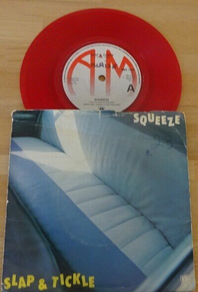 SQUEEZE--SLAP AND TICKLE--(RED VINYL)-7" VINYL 45--1979--A+M-V/G+