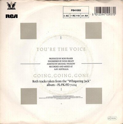 John Farnham - You're The Voice - Used Vinyl Record 7 - X1362z