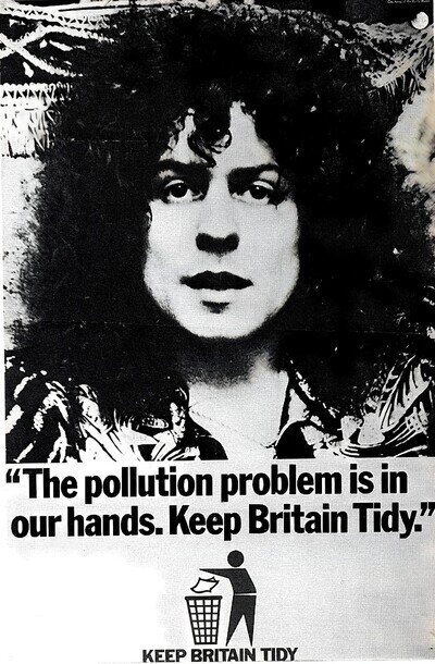 MARC BOLAN 'Keep Britain Tidy' Poster - Stunning Glam Rock Star - 10"x6" reprint