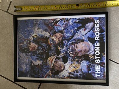 Large A3 Framed Stone Roses Poster Print Music Album Art Man Cave Gift Present