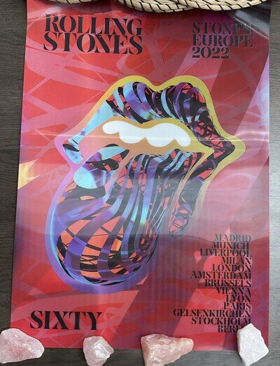 Genuine Rolling Stones 60 European Tour 2022 Lenticular Poster