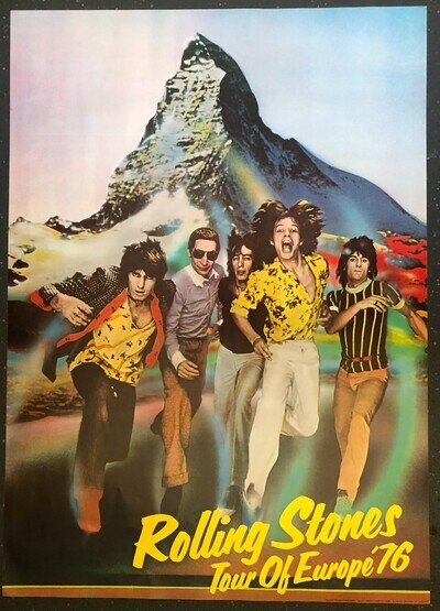 Rolling Stones 1976 European Tour Poster Large Wall A1 Size