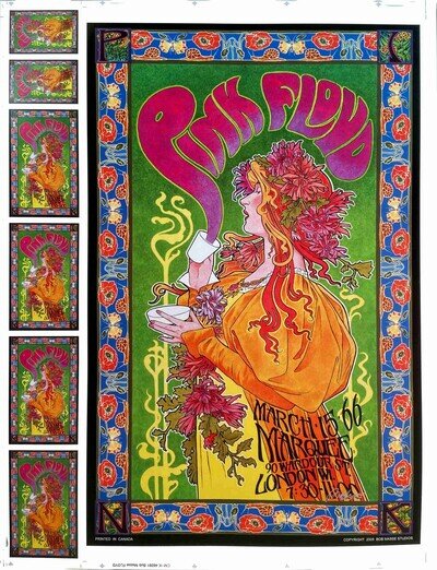 Pink Floyd Poster Marquee Club Orig Rare Uncut Proofsheet Signed Bob Masse