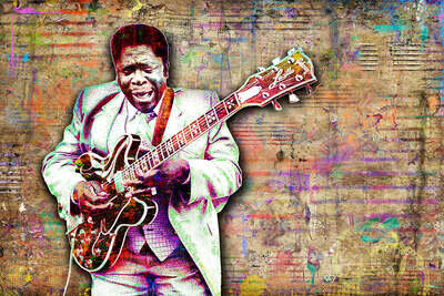 B.B. King Poster, B.B. King Blues Tribute Gift, Fine Art FREE SHIPPING US