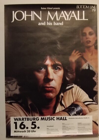 JOHN MAYALL Original 1973 Wartburg German Poster 17.5.1973 GUNTHER KIESER