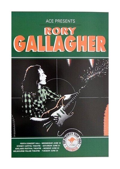 Rory Gallagher Concert Poster 2 A4 mounted poster with choice of frame