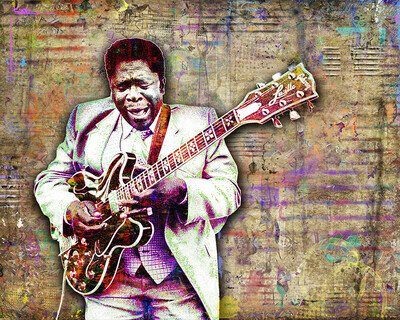 B.B. King Tribute Poster BB KING BLUES GUITAR LEGEND Print Free Ship Us