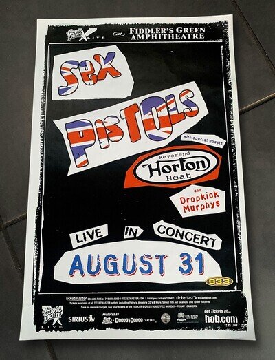 GIG PROMO POSTER for SEX PISTOLS CANCELLED show on 31st AUG 2003 • Colorado USA