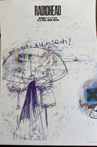 Radiohead 2025 UK Exclusive O2 Arena OK-Computer Tour Poster Limited Edition
