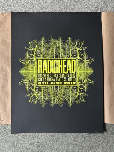 Radiohead Tour 2012 Numbered Poster Cuyahoga Falls Stanley Donwood #66/250 rare!