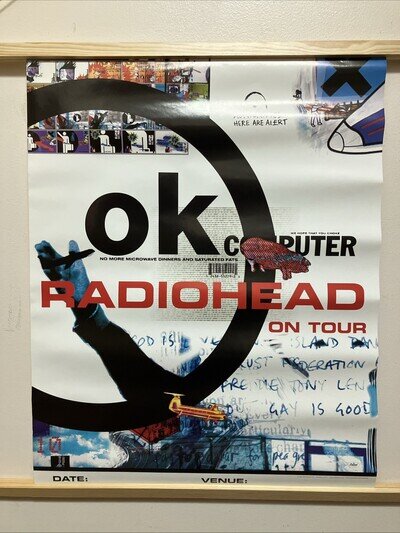 Radiohead Ok Computer On Tour Original Gig Promo Poster 1997 18”x24”