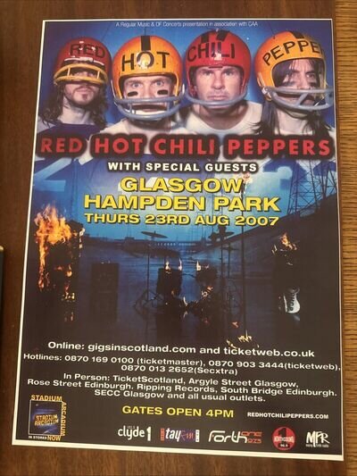 Red Hot Chili Peppers, Rare Gig/concert Poster For Glasgow (2007)