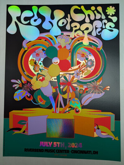 Red Hot Chili Peppers Foil Poster Riverbend Cincinnati OH 7/5/24 #17/100 RHCP