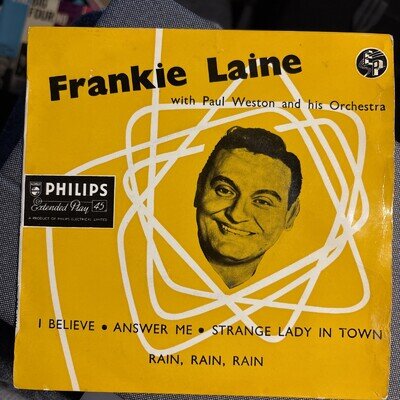 Frankie Laine I Believe Answer Me Philips Extended Play 45 RPM Vintage EP