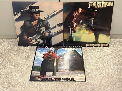 STEVIE RAY VAUGHAN - Soul To Soul/Weather/Texas Flood - 3 x LP Lot ROCK EX/EX
