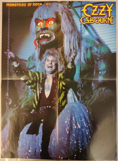 OZZY OSBOURNE / SKID ROW Double Side Vintage Posters HEAVY METAL