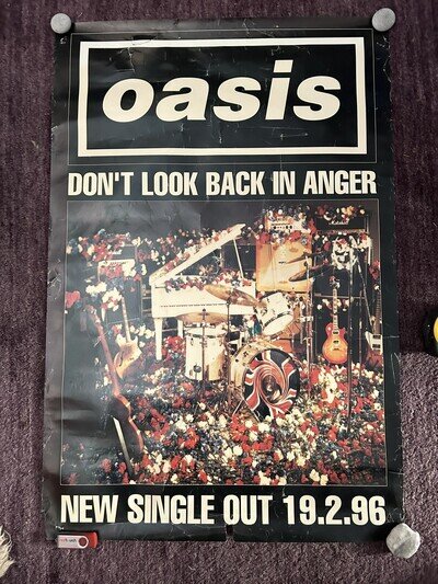 Vintage Oasis Don’t Look Back In Anger Single 19.2.96 Promotional Poster