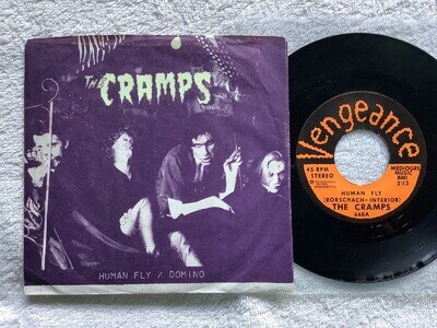THE CRAMPS - Human Fly 7" Vengeance 1978 Glow in Dark Sleeve Psychobilly Punk