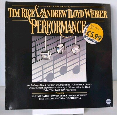 Tim Rice & Andrew Lloyd Webber - Performance: Vinyl LP, Gatefold, 1985, VG+