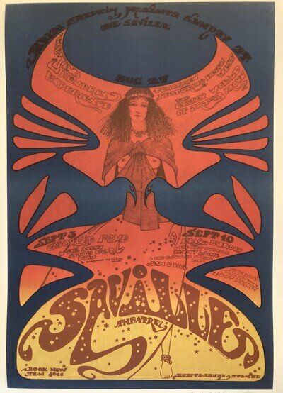 Jimi Hendrix poster print Hapshash- Saville Theatre 67 Signed by Nigel Waymouth