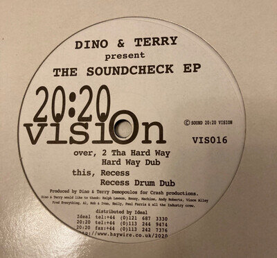Dino & Terry - The Soundcheck EP 12" Vinyl EP 20:20 Vision 1997