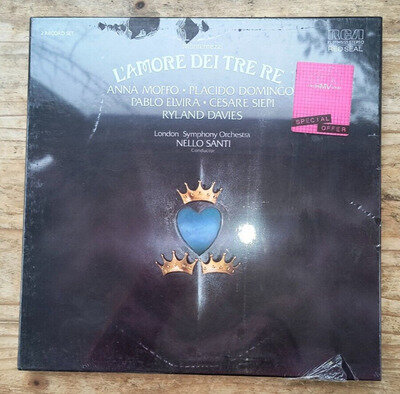 MONTEMEZZI "L'AMORE DEI TRE RE" 1977 RCA BOX SET ANNA MOFFO PLACIDO DOMINGO NEW!