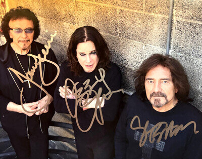 BLACK SABBATH (Ozzy Osbourne, Iommi, Butler) Signed 8x10" REAL Autographs w/COA