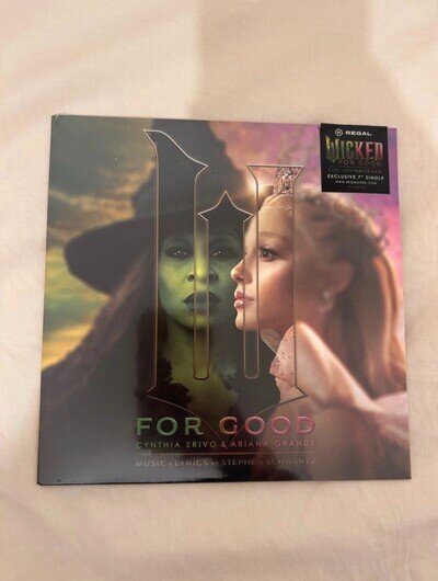 Wicked For Good 7 Inch vinyl regal exclusive black glitter Ariana grande