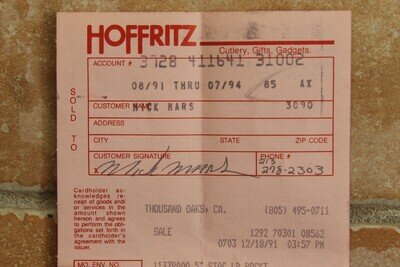 Mick Mars of Motley Crue Autograph Signed Receipt Signature Sixx The Dirt Guitar