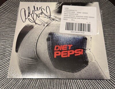 Addison Rae Diet Pepsi Signed Sleeve Red Vinyl AUTOGRAPH PROOF INCLUDED