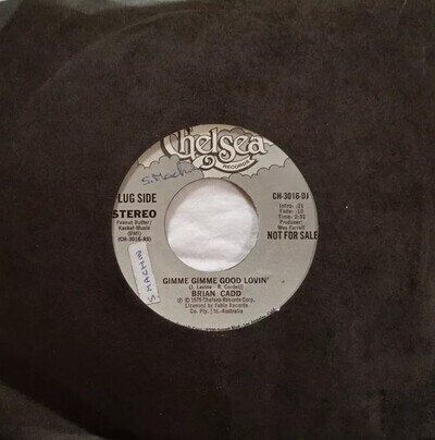 Brian Cadd-Gimme Gimme Good Lovin' Vinyl 7" Promo Single.1975 Chelsea CH 3016 DJ