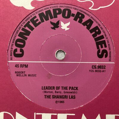 The Shangri Las 7” Vinyl Single “Leader Of The Pack “ 1975 “Walking In The Sand
