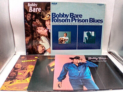 5X BOBBY BARE (COUNTRY) Vinyl LPs Inc: Drunk & Crazy / Folsom Prison Blues
