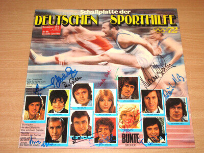 12 X Autogramm LP - Rex Gildo, Adamo, Udo Jürgens, Reinhard Mey, Katja Ebstein