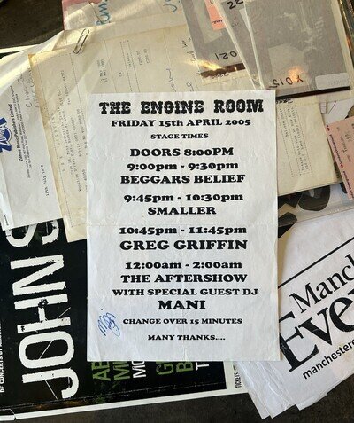 RARE🔥MANI SIGNED DJ SET 🍋 VENUE GIG FLYER PROMO POSTER ~ STONE ROSES~AUTOGRAPH