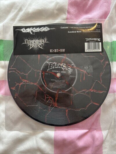 Carcass Cerebral Bore Vinyl 7" Picture Disc Earache Records RSD