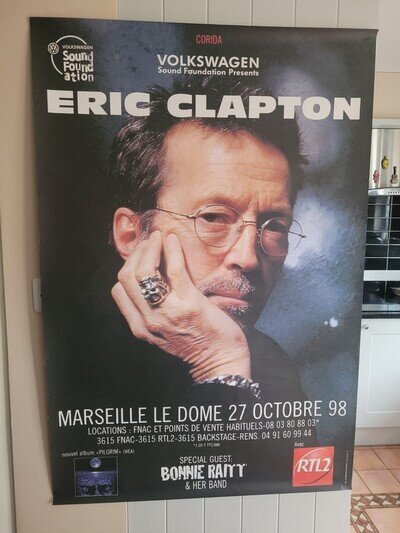 ERIC CLAPTON 1998 FRANCE TOUR MARSEILLE POSTER ORIGINAL