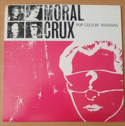 MORAL CRUX pop culture assassins BLACK & WHITE SPLIT LP FREE POSTAGE HARDCORE