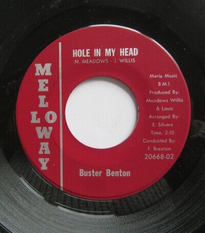 BUSTER BENTON Hole In My Head R&B MONSTER Northern Soul US MELLOWAY 1966