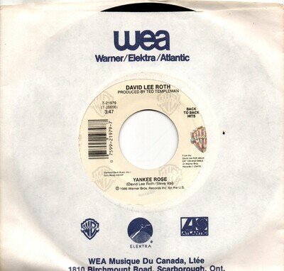 David Lee Roth:Yankee Rose/Goin' crazy!:US Warner Bros:USA:Re-Issue
